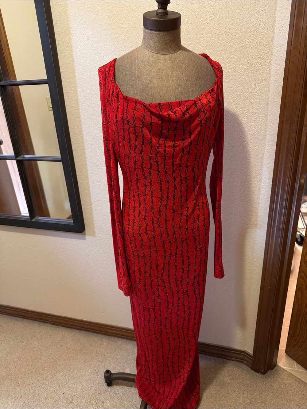 Gorgeous Vivienne Westwood Anglomania Draped Like Cowl Neck Red Maxi Dress
